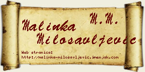 Malinka Milosavljević vizit kartica